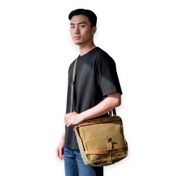 Vintage Swiss Rubberized Canvas Bread Bag Satchel - Picture 5 of 6